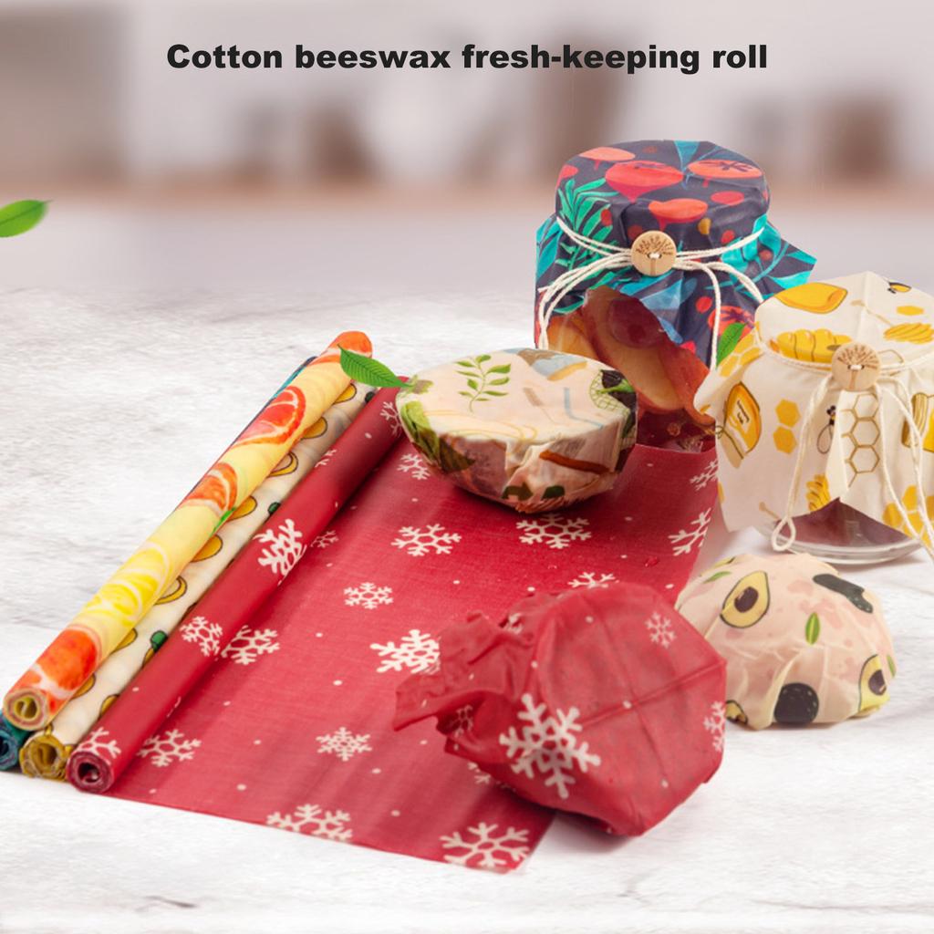Beeswax Wrap Reusable Natural Food Grade Preservative Cloth Organic Cotton Eco Friendly Sustainable For Kitchen Food Storage