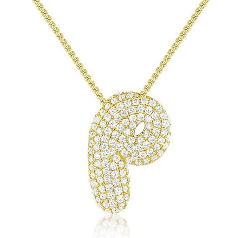 Creative Bubble Letter Necklace Initial Pendant Necklaces For Women Girls Personalized Exquisite Necklace Jewelry Gifts