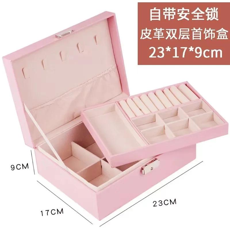 Three-layer Large-capacity Box with Compartments for Necklaces, Bracelets, Rings, Watch Storage, and Earrings and Jewelry Box