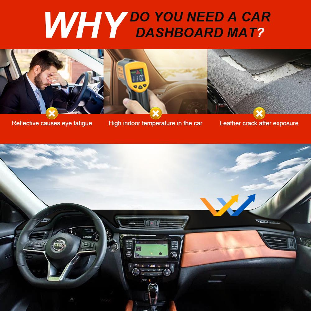 For Nissan Rogue 2014-2020 Dashboard Cover Mat Dash Board Cover Avoid Light Pad Anti-UV Glare Protector Carpet Car Accessories