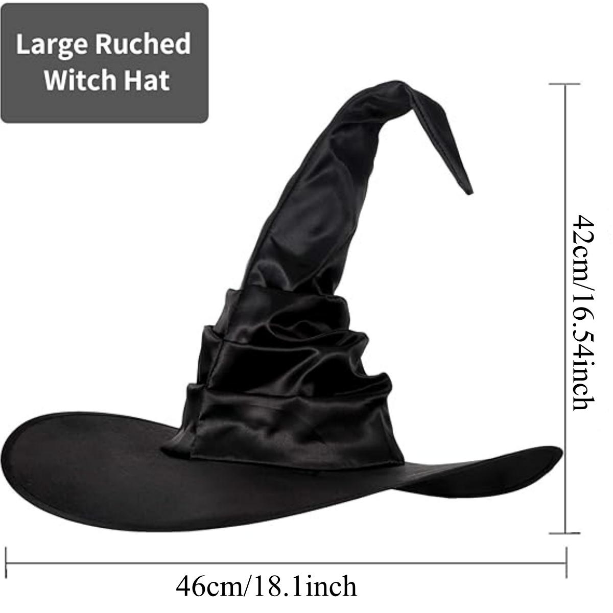 

3PCS Halloween Witch Hats Black Large Ruched Witch Hat Women Costume Accessory for Halloween Cosplay Party 1PC чорний