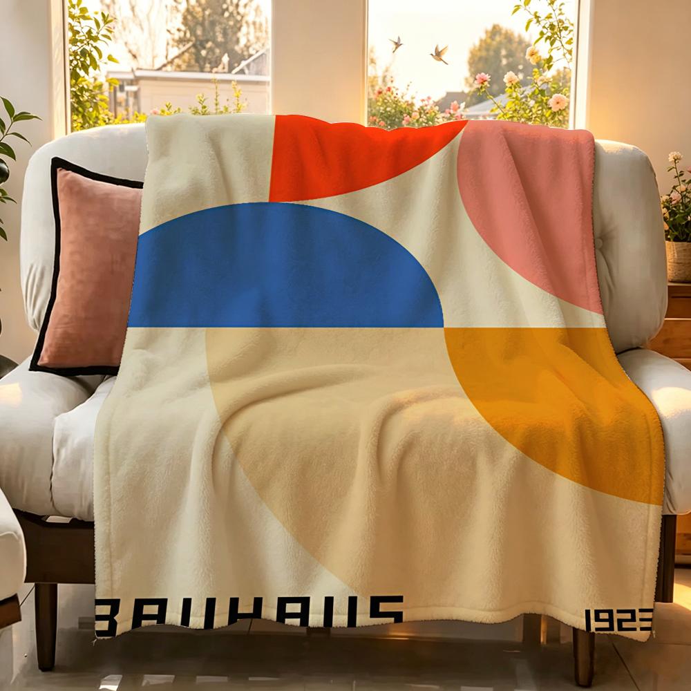 Coperta in Flanella Stile Bauhaus Adatta per Divano Soggiorno Camera da Letto