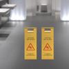2pcs 24In Stainless Steel Floor Slip Warning Signs, Gold Foldable A-shaped Wet Floor Identification for Schools & Shopping Malls