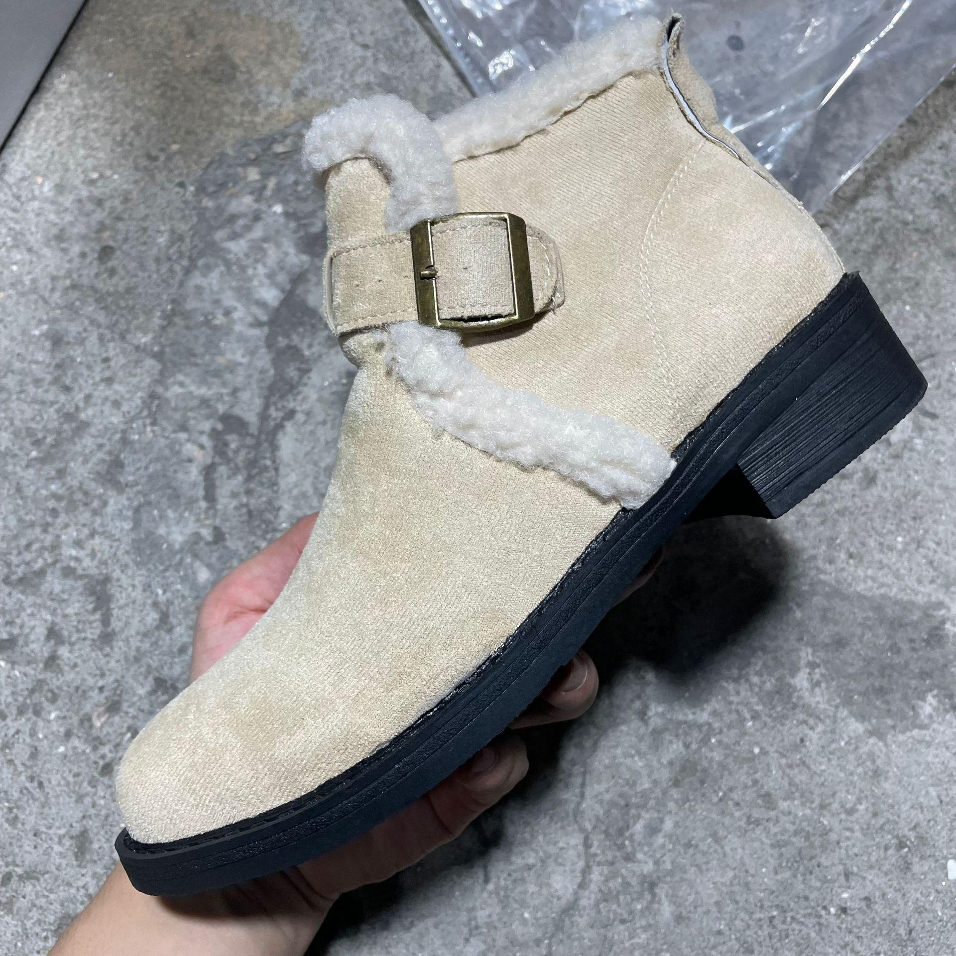 Осенне-зимние женские хлопковые ботинки больших размеров на толстой подошве — фото 10