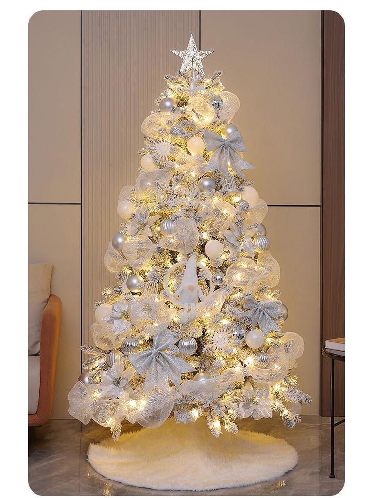 2M Luminous White Flocked Christmas Tree for Home or Window Decoration