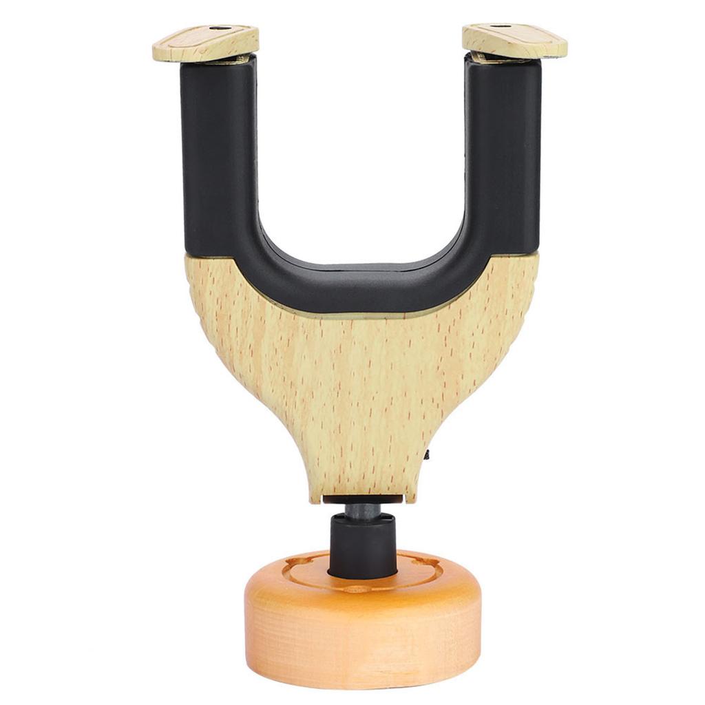 Guitar Wall Mount Hanger Holder Wood Base Plastic Rubber Hook Body (Yellow Wood Color)
