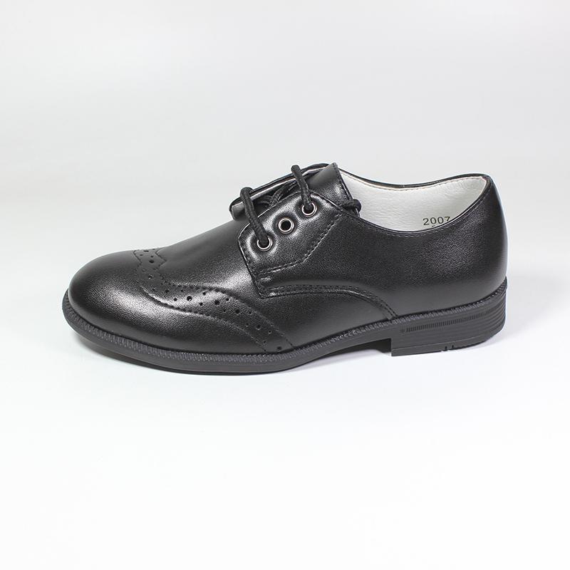 Children Kids Leather Flats Toddler Little Big Boys Lace Up Classic Style Fashion Leather Dark Black Plaid Wedding Stage Shoes