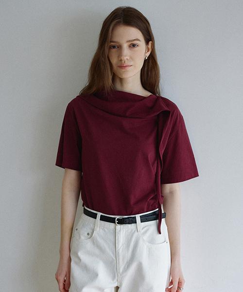 Onaenon Tie Jersey Blouse New6Me403_3Color