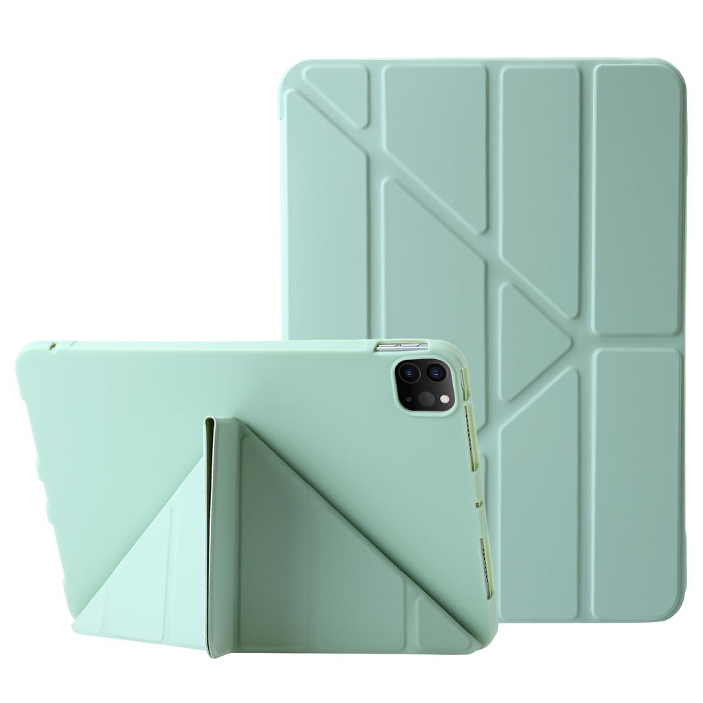 For iPad Pro 11 (2025)/11 (2024) Case Origami Stand PU Leather+Silicone Cover with Auto Sleep/Wake