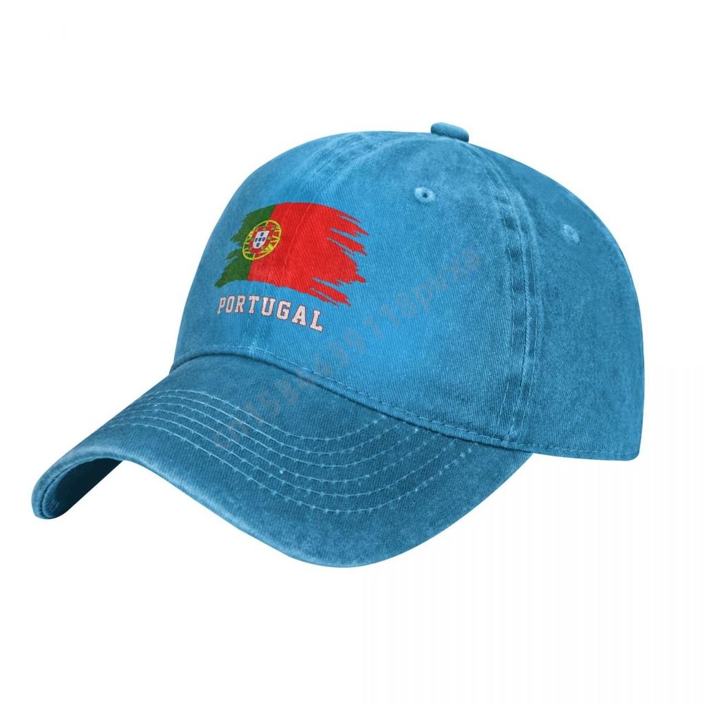 Boné de Baseball Unisex Adulto Bandeira de Portugal Denim Lavado Carvão Português Unisex Clássico Vintage Algodão Chapéu de Motorista Dad