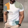 Men Plus Size Round Neck Short Sleeve Geometric Printed Casual T Shirt