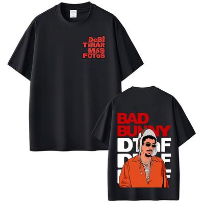 Rapper Bad Bunny Tour Debi Tirar Mas Fotos DTMF Fans TShirts Hip Hop Oversized Fashion Clothing Cotton Women Men T Shirts