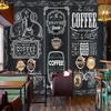 Tapet Tablă Neagră Pictată Manual Retro 3D Decor Perete Fundal Cafenea Restaurant Tapet