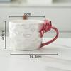 Pearl Color Glazed Porcelain Cups Lovely Bowknot Cup Handle Coffee Mug Dining Table Milk Mugs Afternoon Tea Teacup Juice Cup