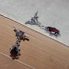 Fashion Personality Exquisite Luxury Red Crystal Stone Pendant Earrings Horror Ladies Gothic Vampire Bat Earrings Halloween Gift