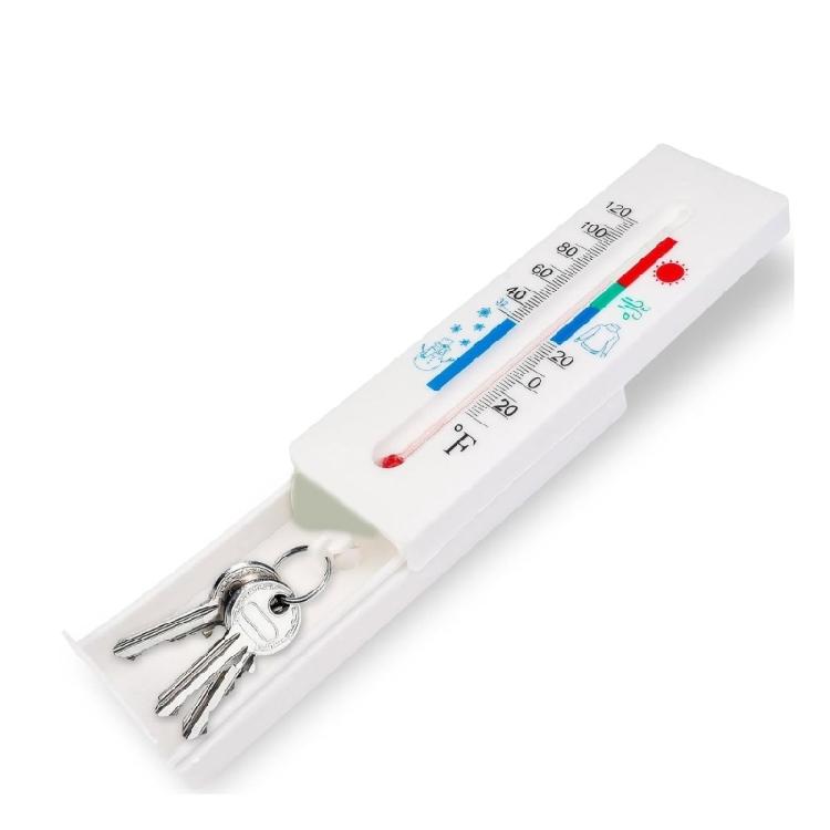 Practical Hide Key Box Craft Of Sturdy Plastic With Thermometers Appearance For Safety