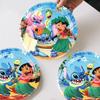 Star Baby Stitch Themed Tableware Set Flag Balloon Disposable Paper Plate Tissue Tablecloth Party