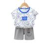 Korean Style Summer Cotton Outfit: Boys' Shorts and Girls' Short-Sleeve Set