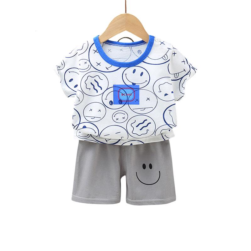 Korean Style Summer Cotton Outfit: Boys' Shorts and Girls' Short-Sleeve Set