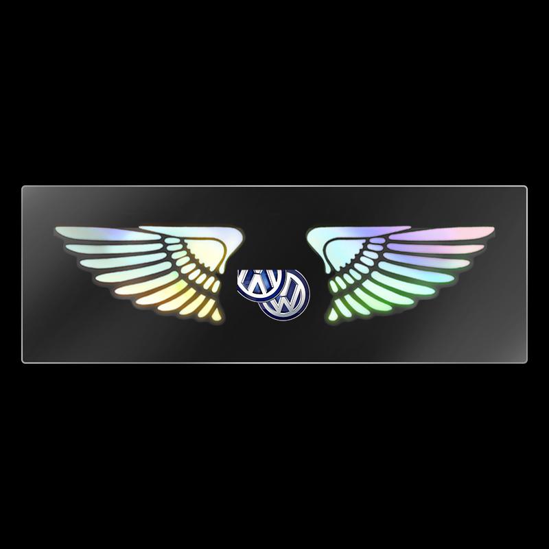 

2026 Hot For Volkswagen VW Colorful Reflective Laser Angel Wing Styling Car Trunk Door Stickers For Volkswagen VW Golf Passat Po
