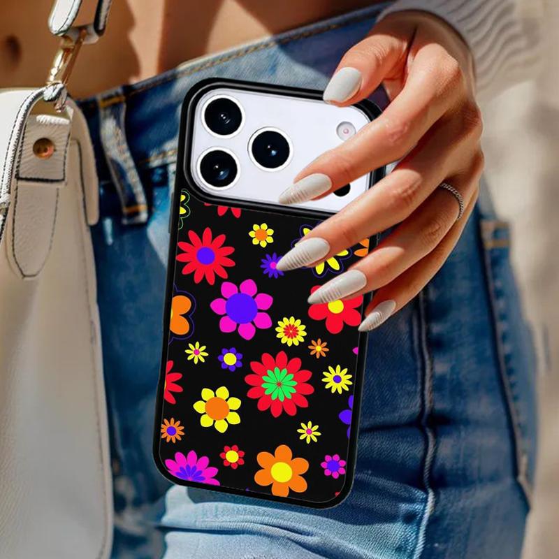 Hippie Daisy Tie-dye Flower Phone Case For iPhone 17 Air 14 15 13 12 Max Cover For Apple 14 15 16 16e 11 Pro Max Plus