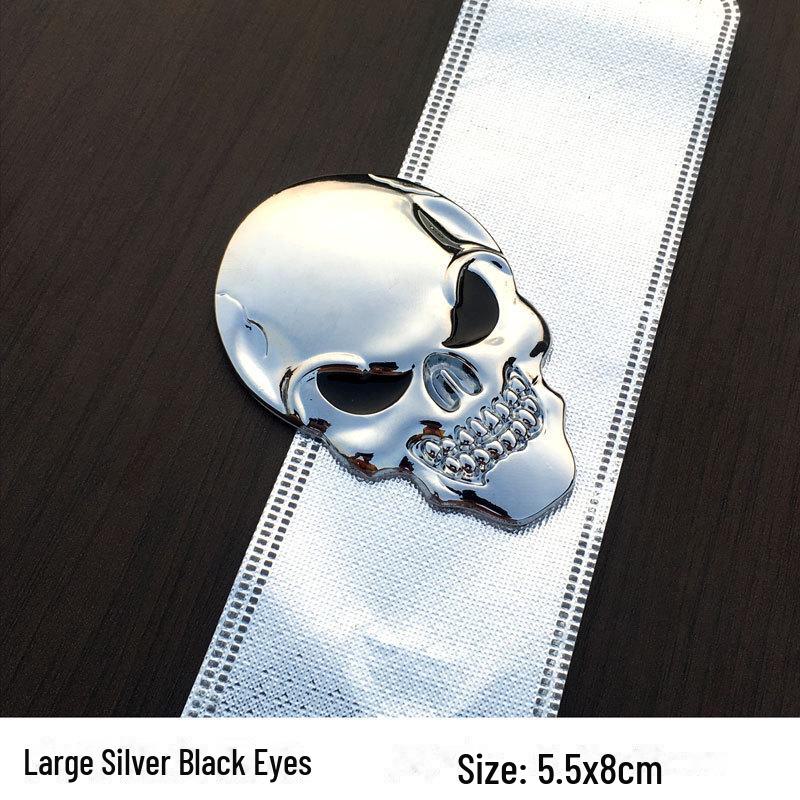 Customized 3D Pirate Skull Metal Car Sticker - Captain Jack Tail Label Body Decoration.