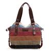 REWELL Rainbow Stripe Washed Denim Canvas Handbag