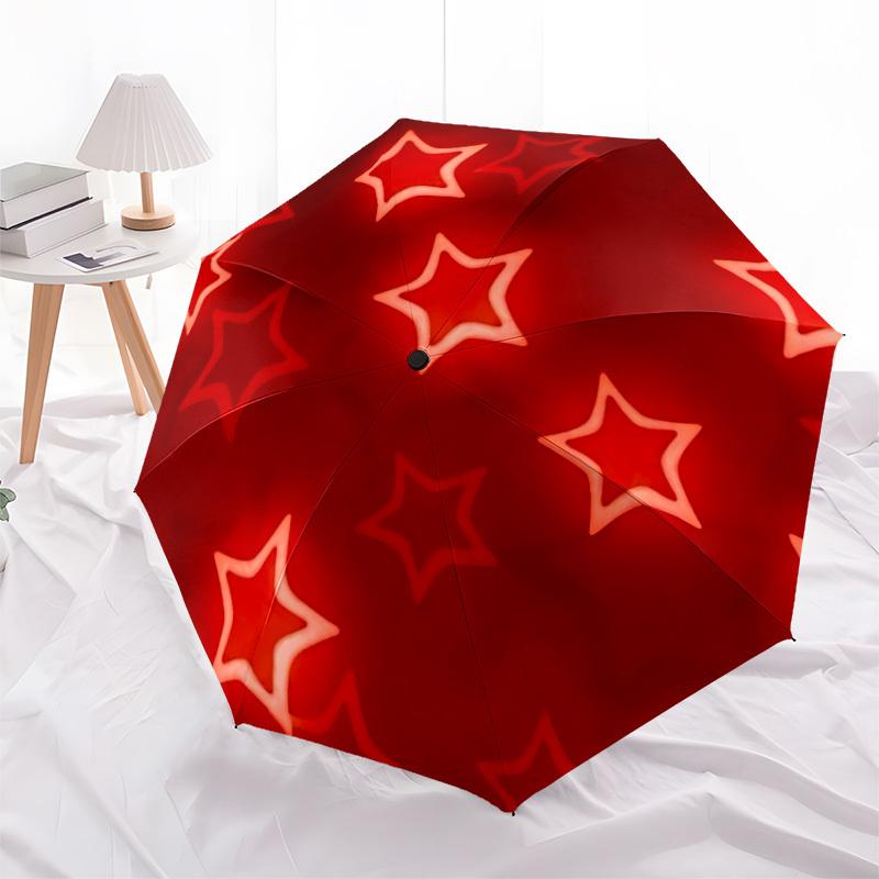 1pc Stars Circle Automatic Open/Close Umbrella, Portable Folding Umbrella, Compact Travel Umbrella For, Birthday/Christmas Gift 5062