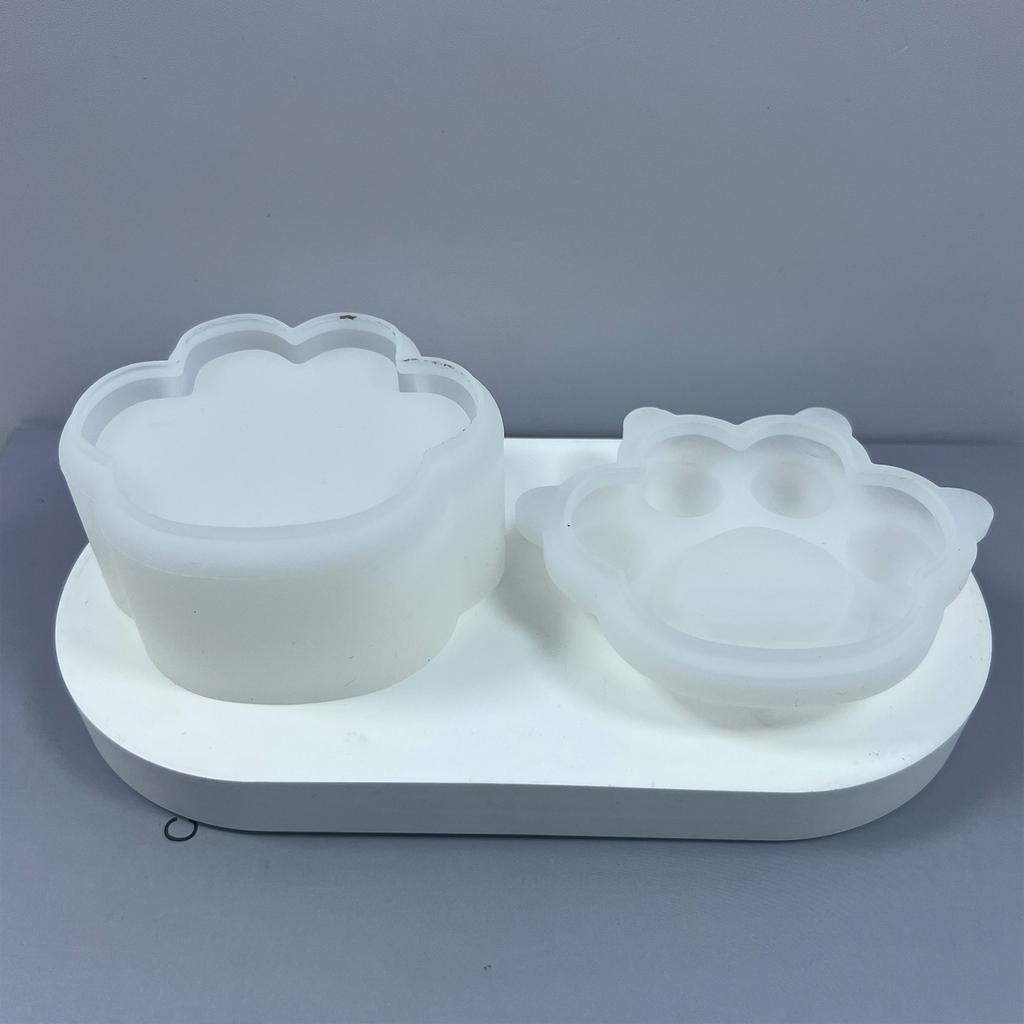 Non-stick Tigers Paw Container Mold Epoxy Resin Silicone Mold DIY Crafts Ornament Tool for DIY Storage Box Candlestick