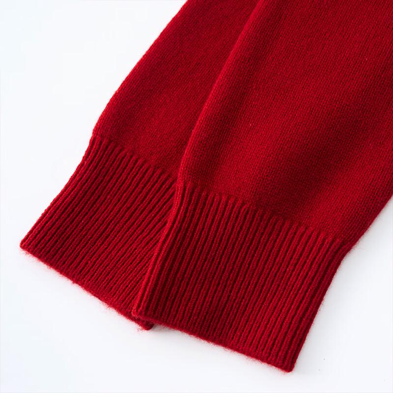 Northern Deer 100% Merino Wool New Year Red Koi Pullover Sweater