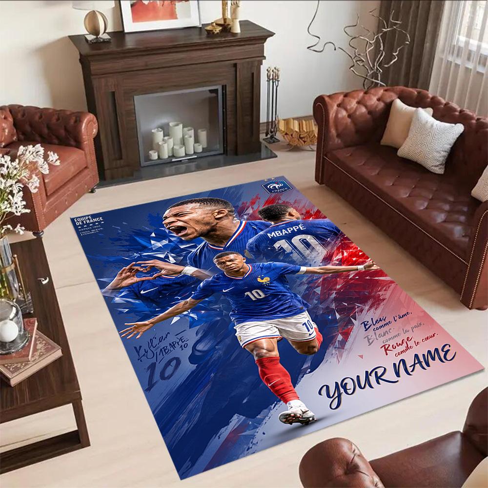 Mbappe Customize Your Name Floor Rug Office Rug Perfect For Game Room Balcony Playrooms Hallway Antislip Carpet Decorate Offices