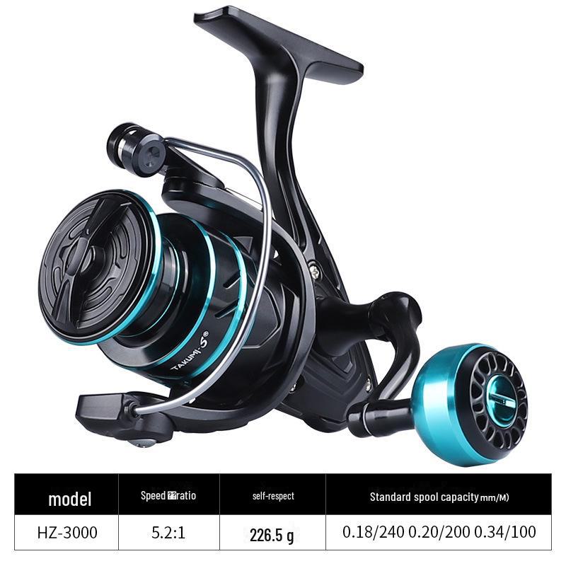 

Безынерционная катушка с металлическим корпусом для морской рыбалки, дальних забросов, ловли на приманку и многого другого HZ-3000 standard spool capacity metal grip