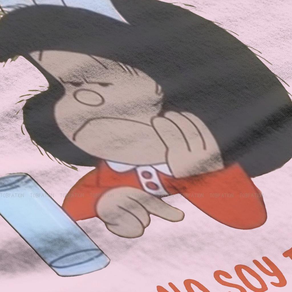 Mafalda Cartoon 100 Cotton Tshirts Unhappy Personalize 4xl 5xl Girl T Shirt New Trend Clothing