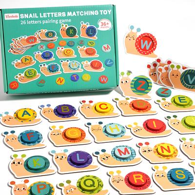Montessori-Schnecke Farb-Sortierspielzeug Alphabet-Zuordnungs-Früherziehungsspielzeug für Kleinkinder Vorschul-Lernaktivitäten Spielzeug