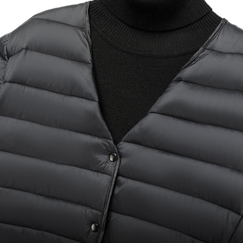 2024 Men's Warm Cotton Collarless Jacket - Autumn/Winter Casual Solid Color Base Layer
