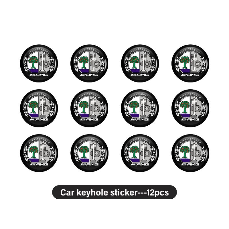 PAD5  For AMG 8/12/20PCS Car Remote Control Key Badge Emblem Stickers Decorat Accessory Benz B-CLASS C-CLASS GLC GLE GLK W190 W201