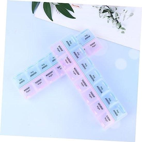 Generic 2-piece case weekly portable storage box lightweight design organizing tablets jewelry small items.