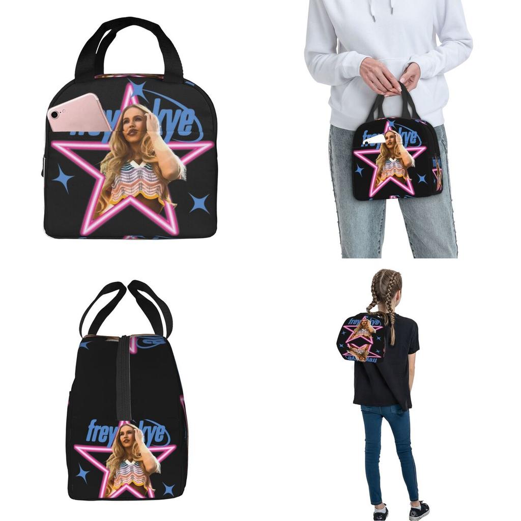 Freya Skye Singer Insulated Lunch Bag Storage Food Box Portable Thermal Cooler Lunch Boxes For Travel