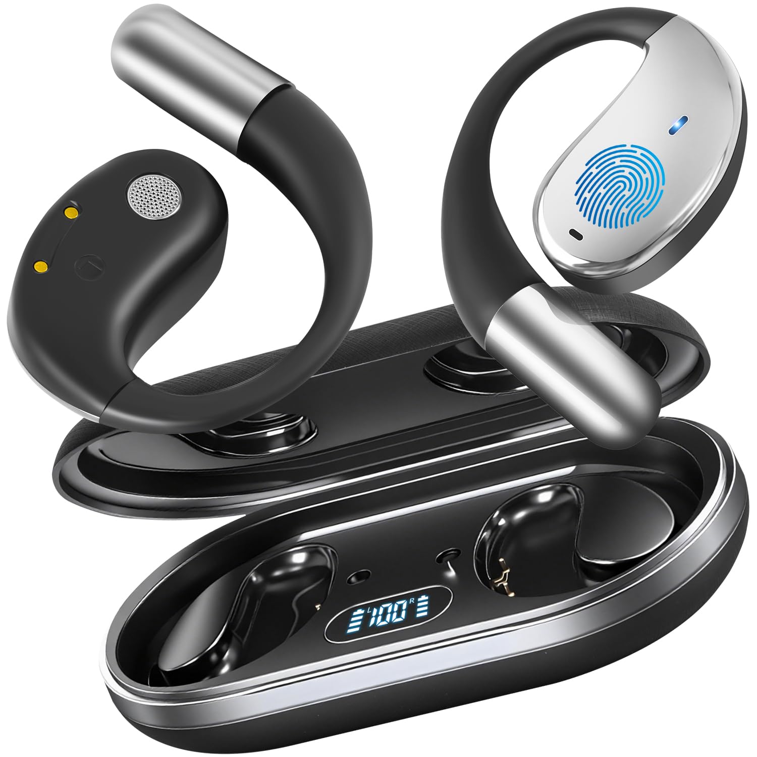 

Наушники-переводчики с ИИ, одновременные, легкие, поддерживают 144 направления звука, беспроводные наушники с цифровым светодиодным дисплеем, защита от утечки звука, звук EDR 60