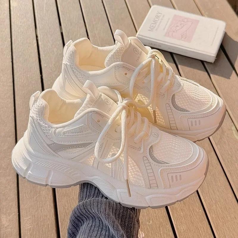 Fashion Platform Women's Sports Shoes 2025 Hot Sale Ladies Shoes Lace-up Woman Sneakers Fashion Mesh Outdoor Breathable Casual Sneaker