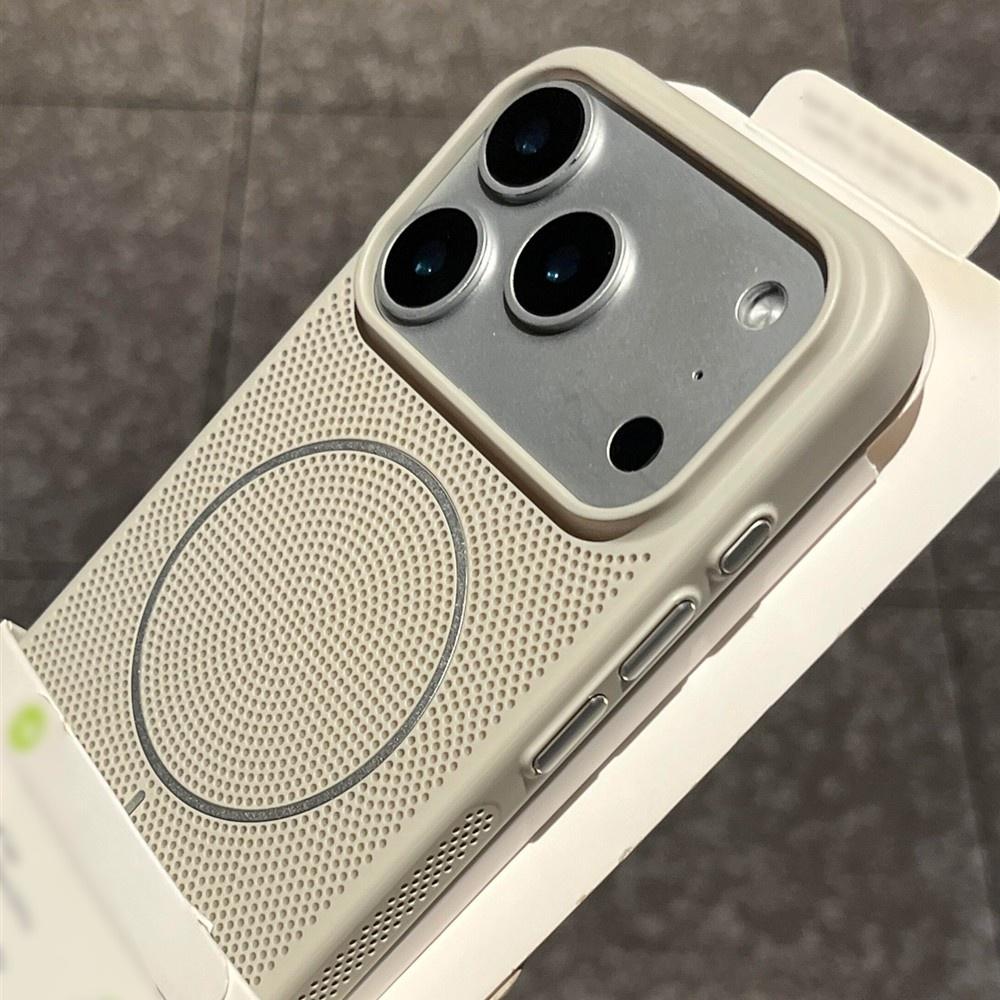 Mesh Heat Dissipation For Magsafe Phone Case For iPhone 17 Air 16 15 14 13 12 Plus Pro Max 17ProMax 17Pro Magnetic Charge Cover
