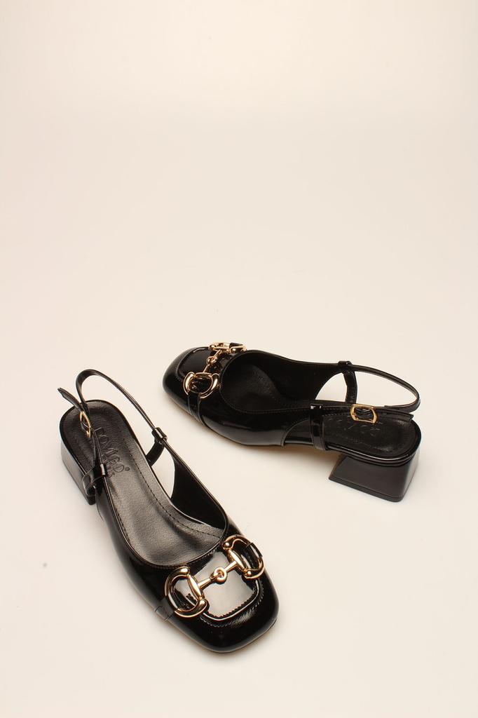 Moda damă Tocuri înalte clasice din piele neagră cu cataramă