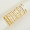 New Exquisite Zircon Chain Bracelet 14 Piece Set Environmental Friendly Iron Chain+Copper Fashion Versatile Female Gesture