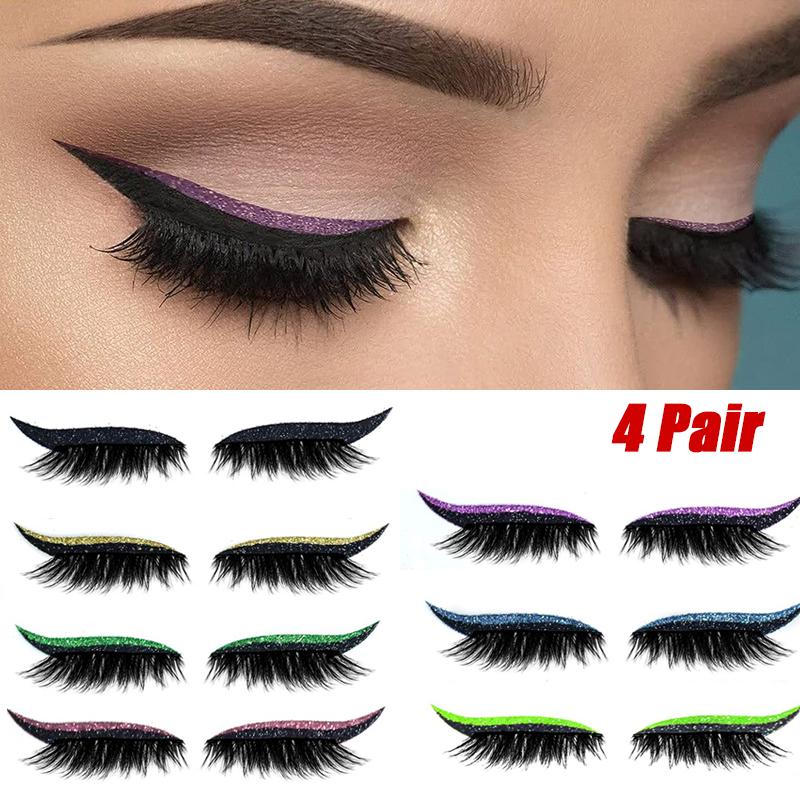 

False eyelashes eyeshadow stickers black 4 pairs
