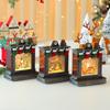 Music Ornament Fireplace Box With Snowman And Reindeer Christmas Gift Decor