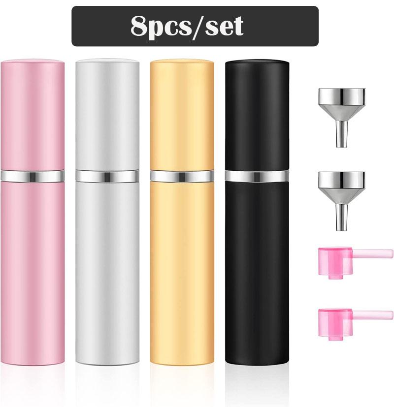 

8 шт./компл., многоразовый портативный мини-распылитель для духов, флакон для духов, чехол с ароматическим насосом для путешествий, 8 шт./компл. 5ml