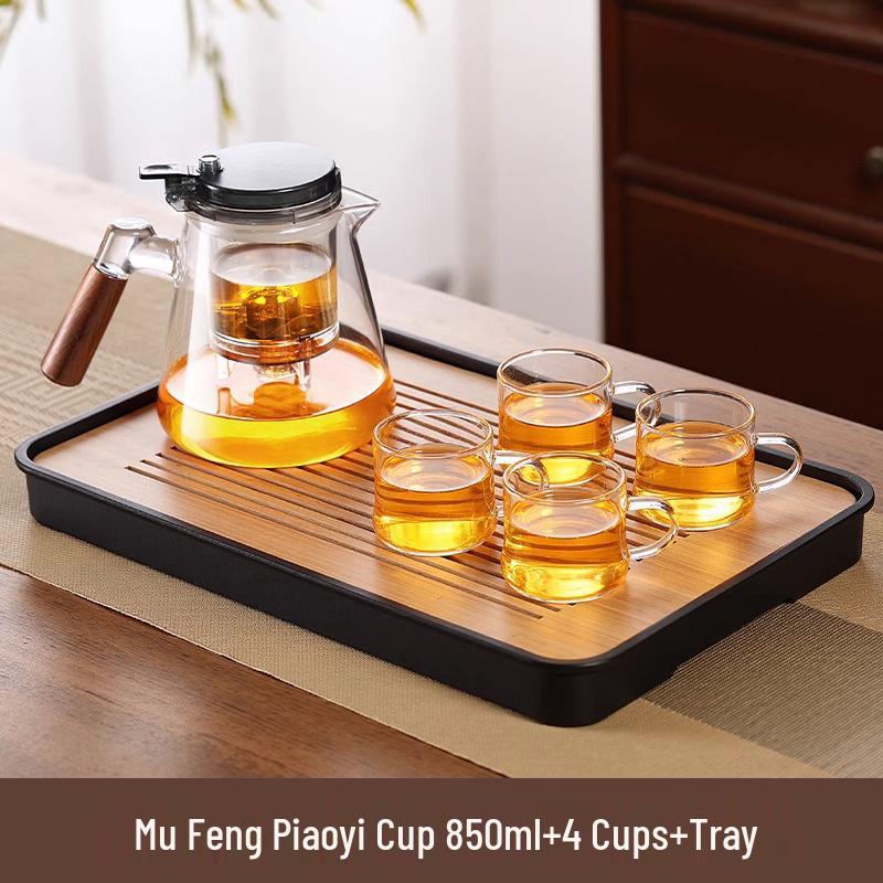 High-Temperature Resistant Glass Teapot with Built-in Tea & Water Separation