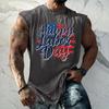 Men Sleeveless Tank Top Casual Loose Fit Muscle Shirt Summer Workout Athletic Gym Shirt Printed Graphic Tank Top for Outdoor Activities