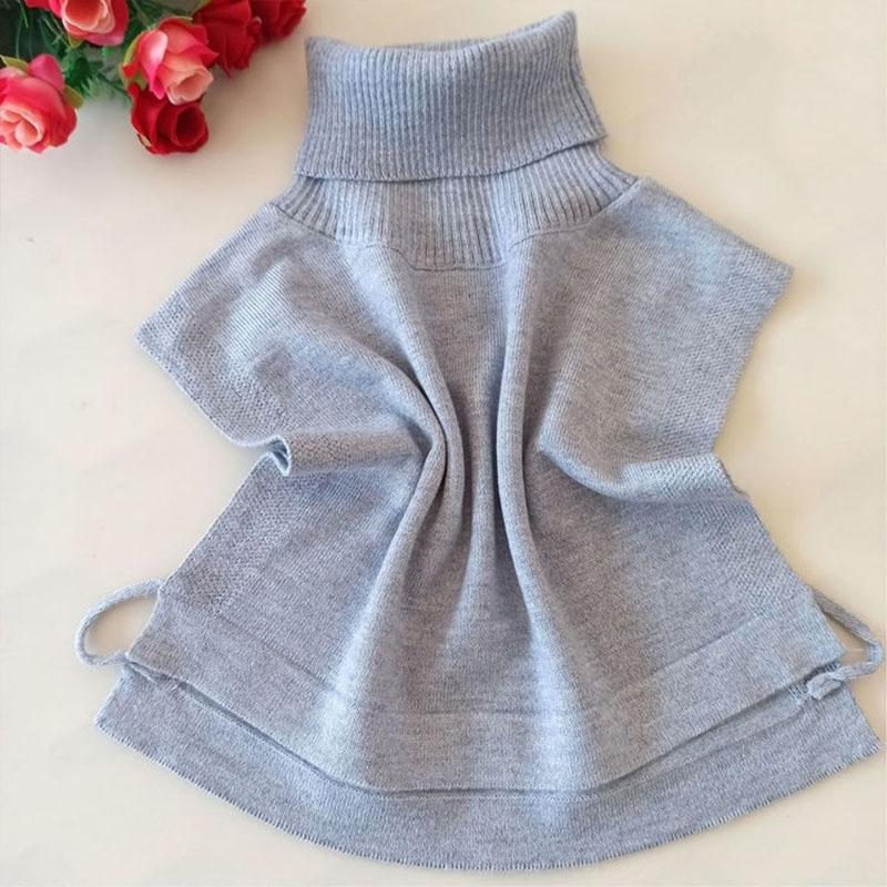 White Knitted Turtleneck Fake Collar Women Detachable Collars Winter False Collars Woman Black Removable Faux Col Half Shirt