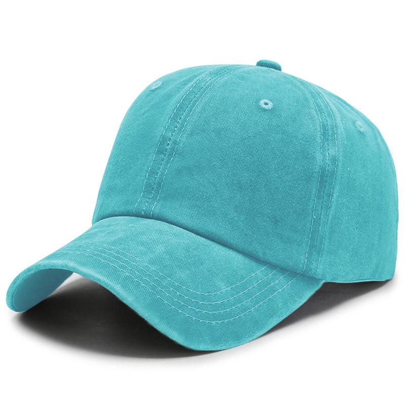 Baseball cap men's retro old washed denim baseball cap solid color wide brim versatile sports baseball cap children